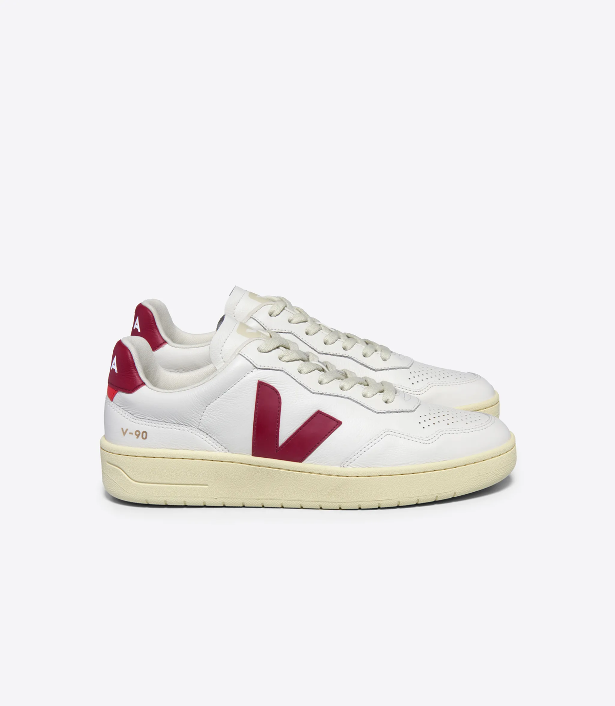 Zapatillas para Mujer VEJA V-90 Blanco Rojo