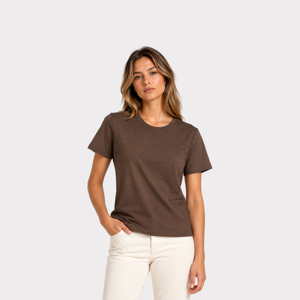 T-Shirt Para Mujer DVK Pima Tee Chocolate