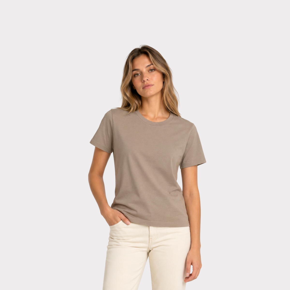 T-Shirt Para Mujer DVK Pima Tee Cashmere