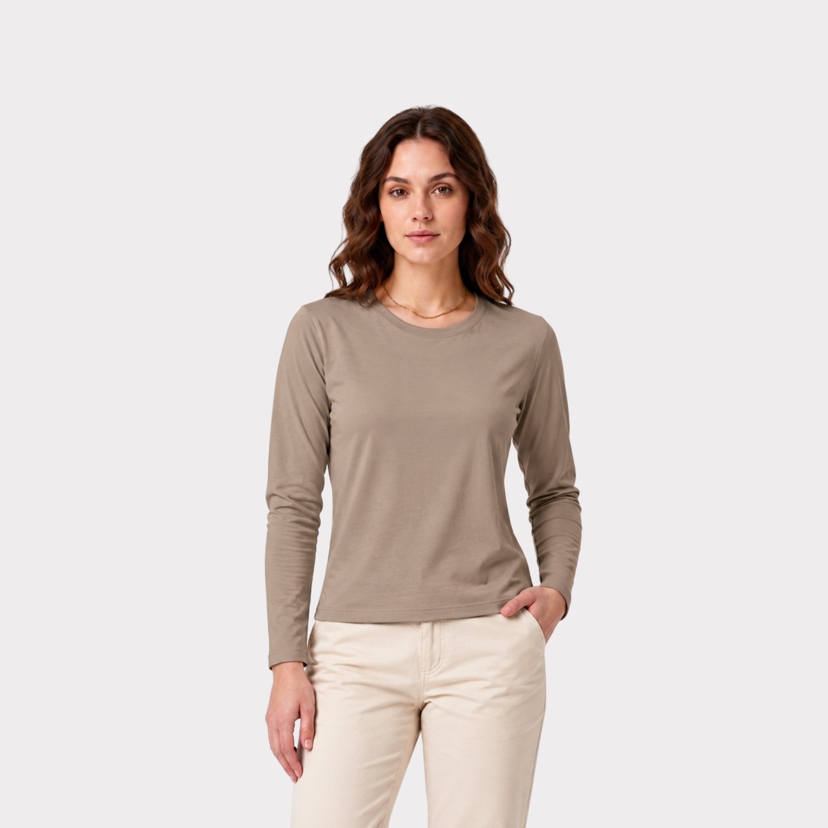 T-Shirt Para Mujer DVK Pima Tee LS Cashmere