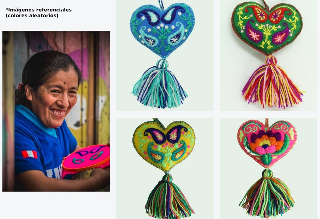 Corazón Tejido AYLLU (Color Aleatorio) 8cm x 7cm AYLLU