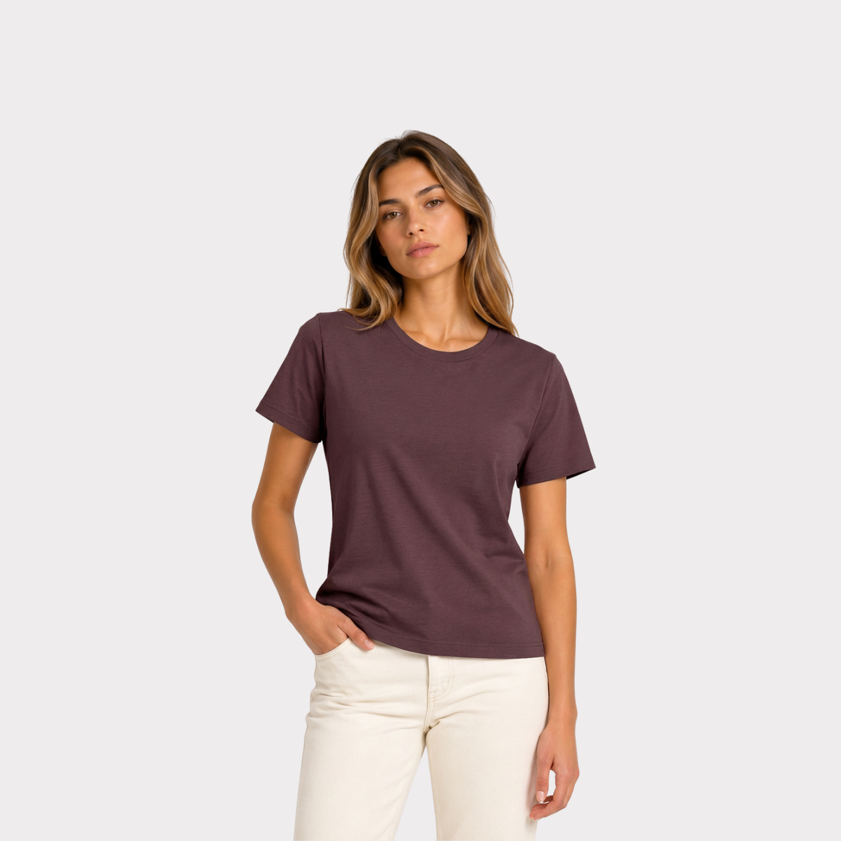 T-Shirt Para Mujer DVK Pima Tee Burgundy