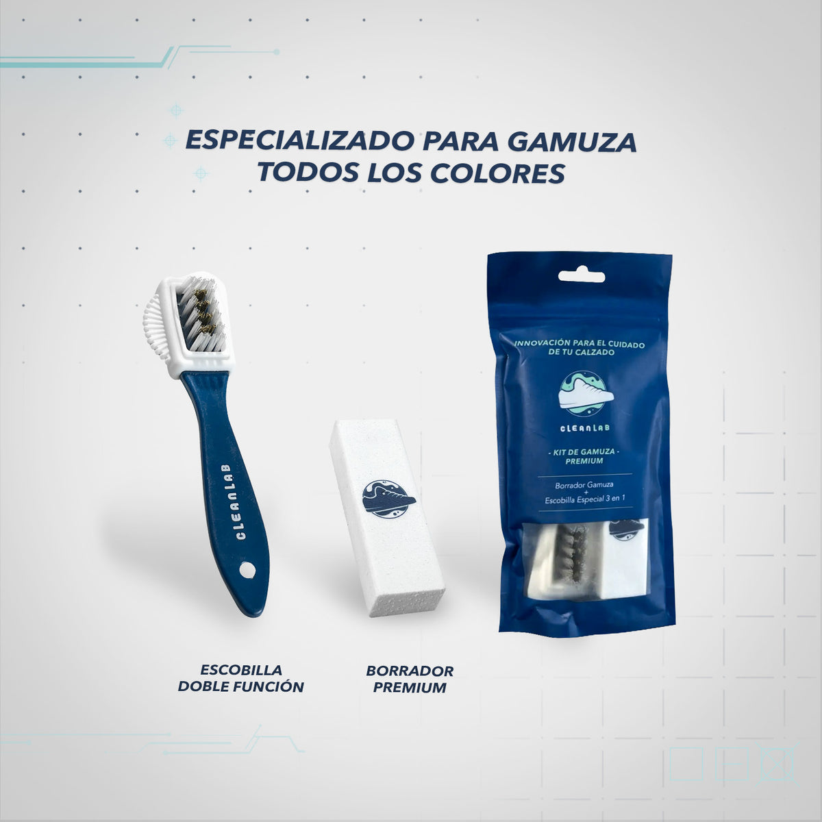 Kit de Gamuza Premium - Limpiador en seco para gamuza y nobuck CLEAN LAB