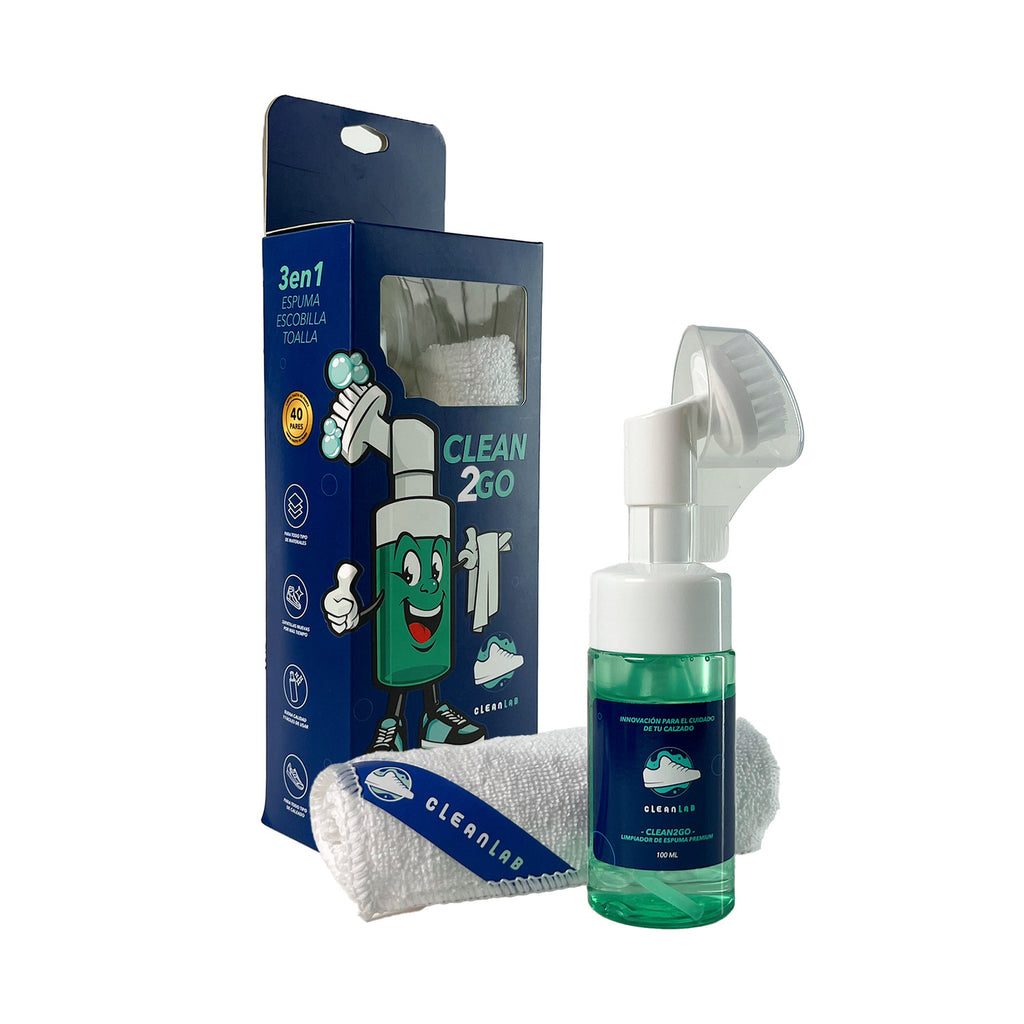 Clean2Go - Limpiador portátil con cepillo integrado y paño
