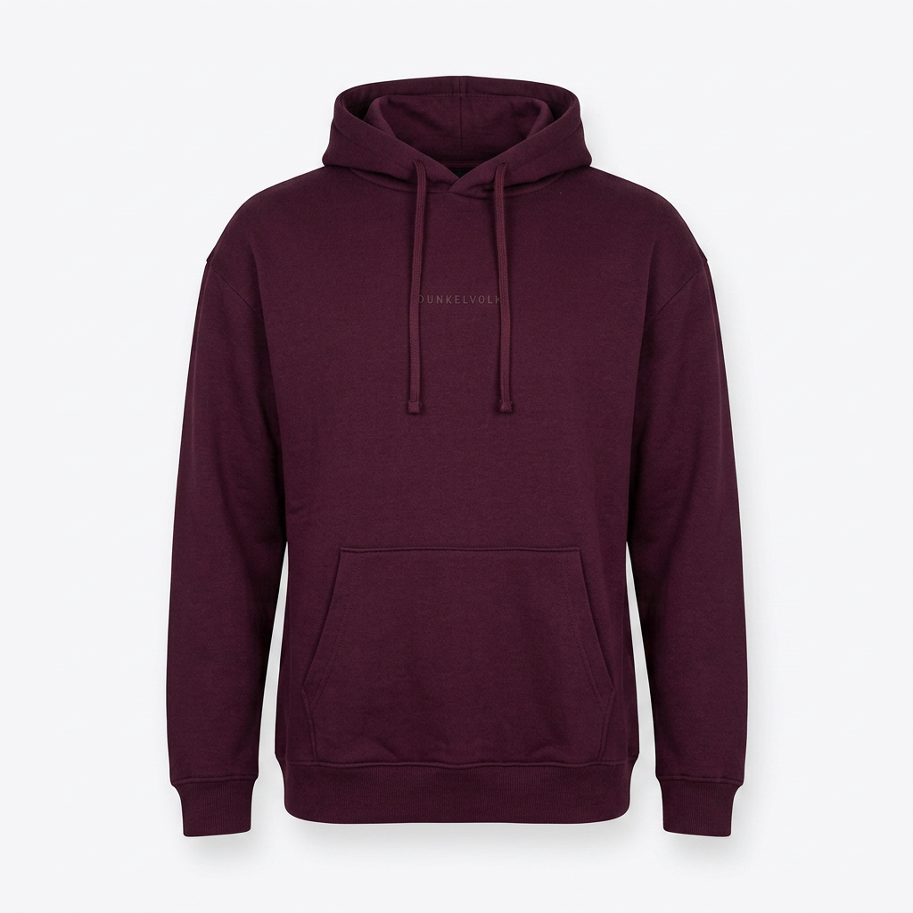 Polera para Hombre DUNKELVOLK Simple Hoodie Fleece Borgoña