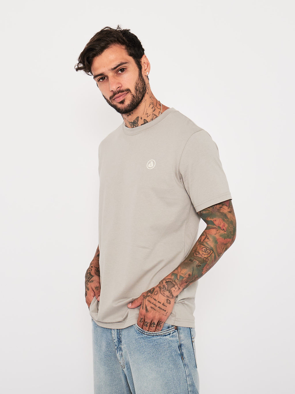 Polo Dunkelvolk 3D Logo Gris, Hombre