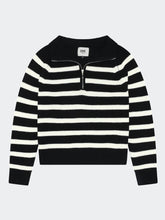 Cargar imagen en el visor de la galería, Chompa para Mujer DVK MEDIUM STRIPED QUARTER ZIP NGR
