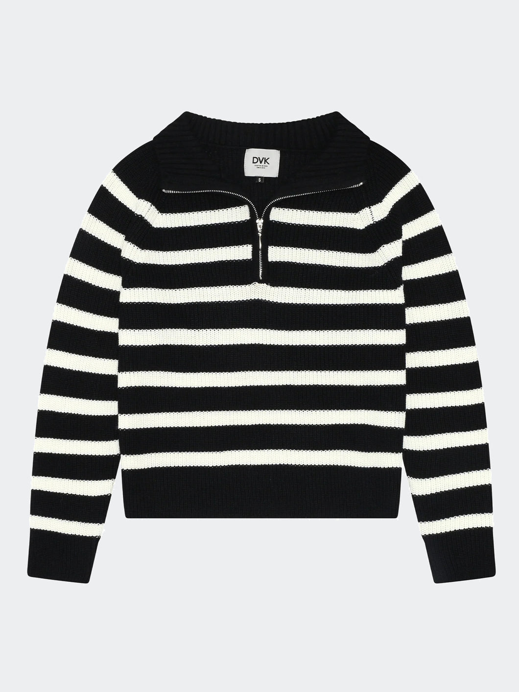 Chompa para Mujer DVK MEDIUM STRIPED QUARTER ZIP NGR