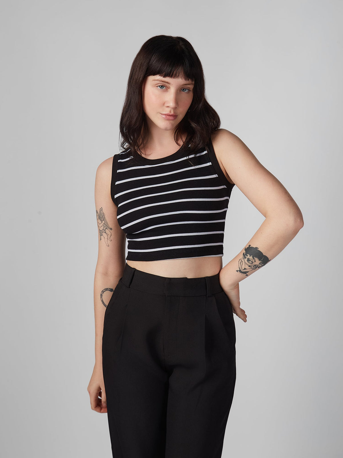 Top para Mujer DVK CAMISETA STRIPED TOP NGR DVK