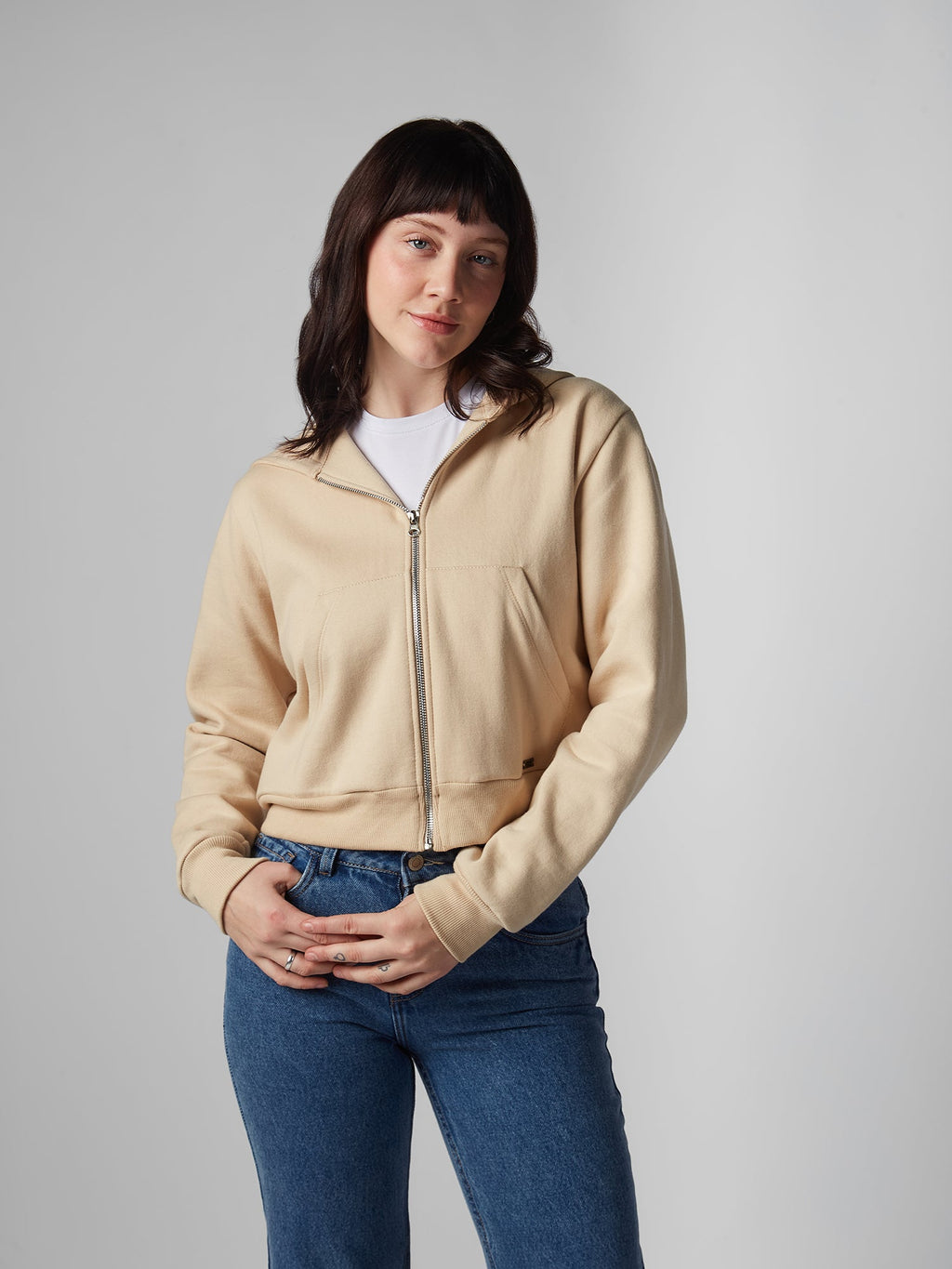 Polera para Mujer DVK CON ZIP SILV FLEECE BEI DVK