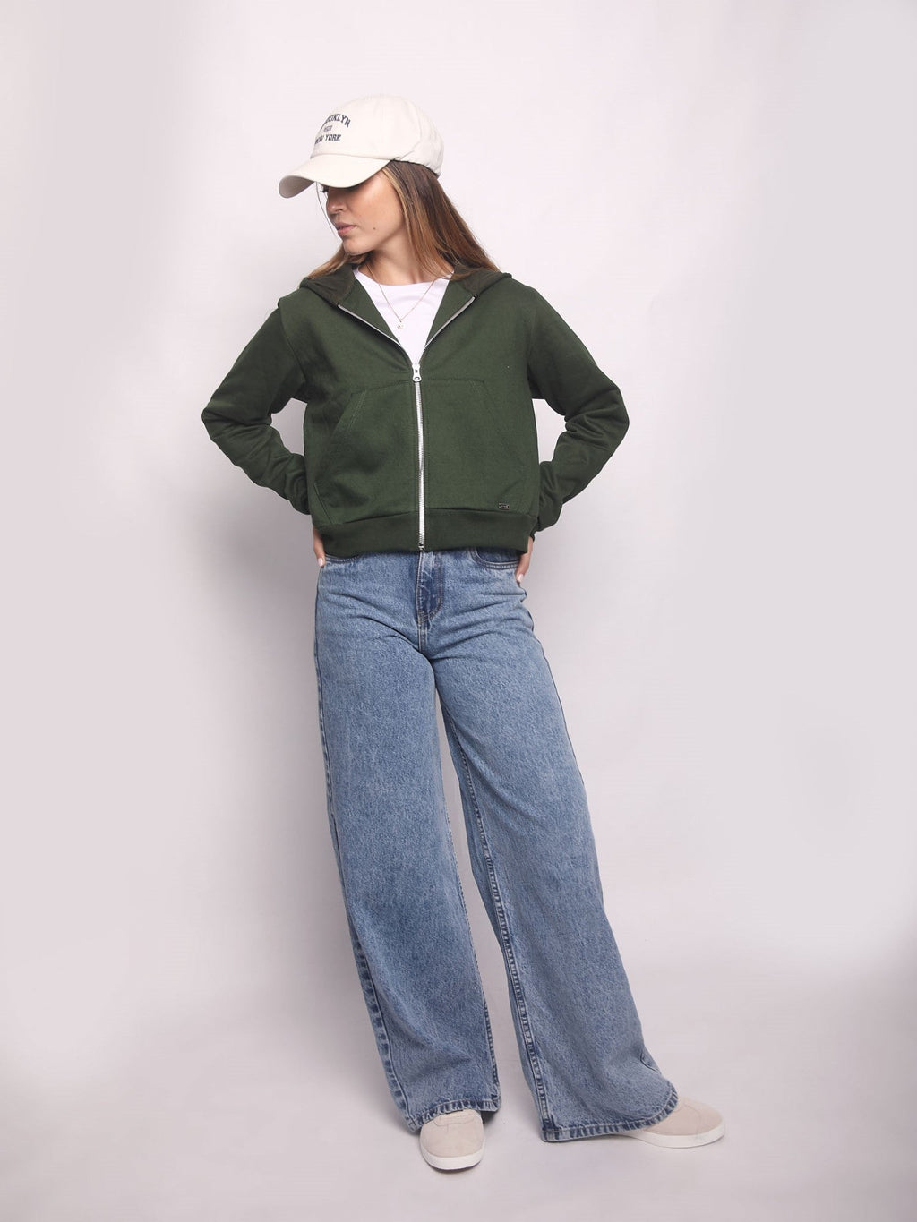 Polera para Mujer DVK CON ZIP SILV FLEECE VRD DVK