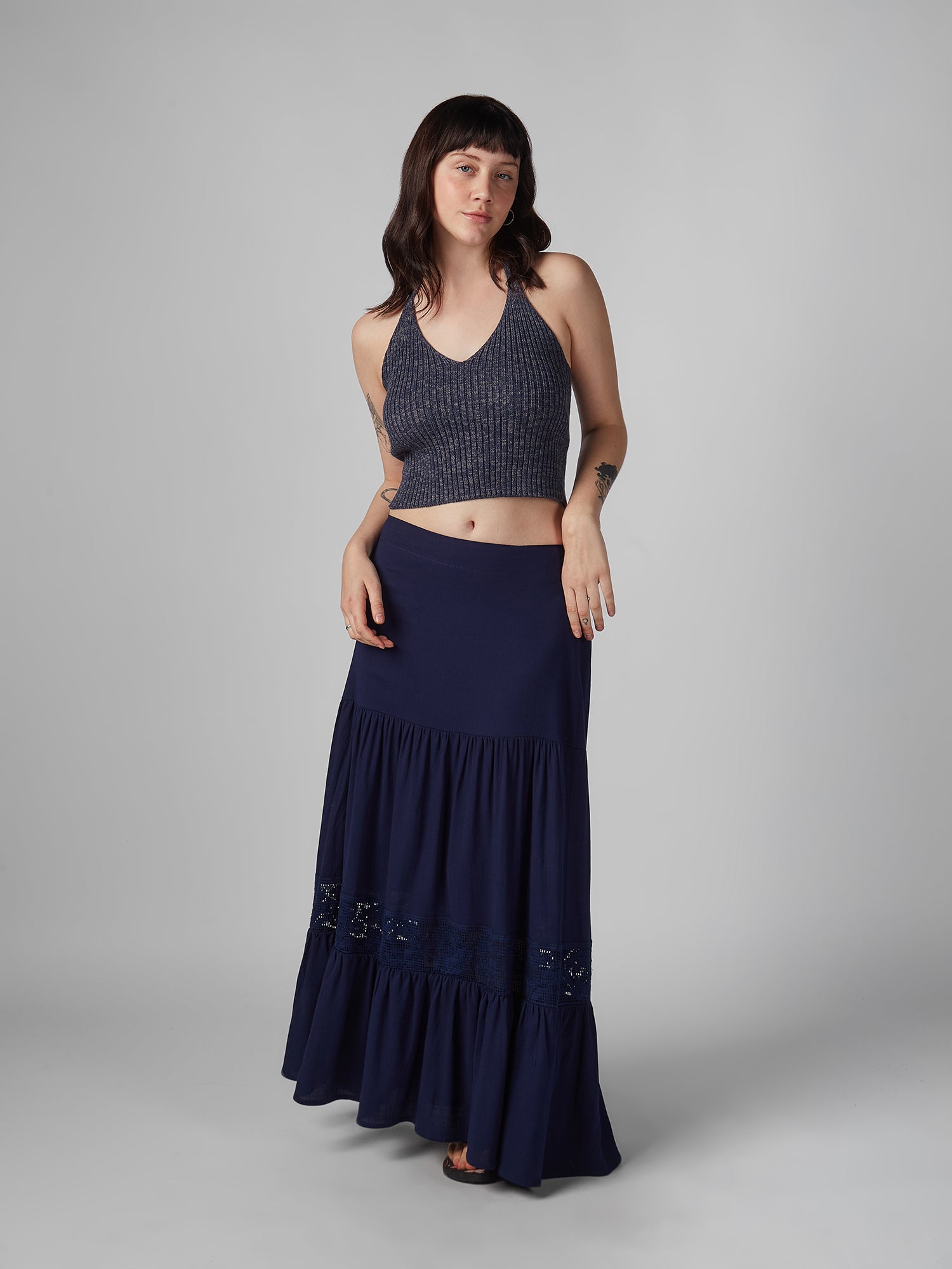 Falda para Mujer DVK MODA PORTOFINO LINEN SKIRT NVY DVK