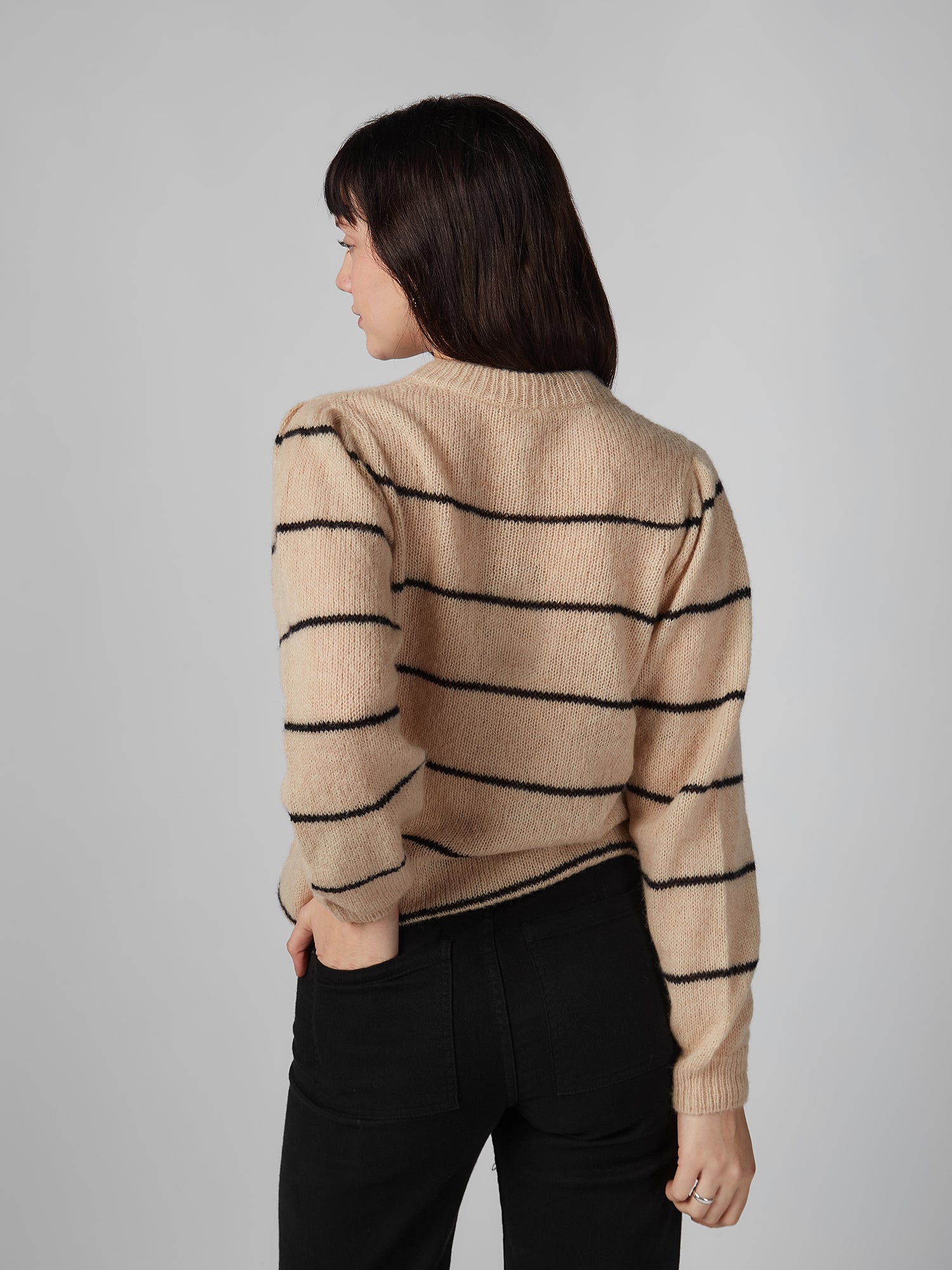 Chompa para Mujer DVK PREMIUM STRIPES BABY ALPACA BEI DVK