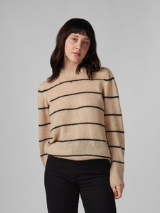 Chompa para Mujer DVK PREMIUM STRIPES BABY ALPACA BEI