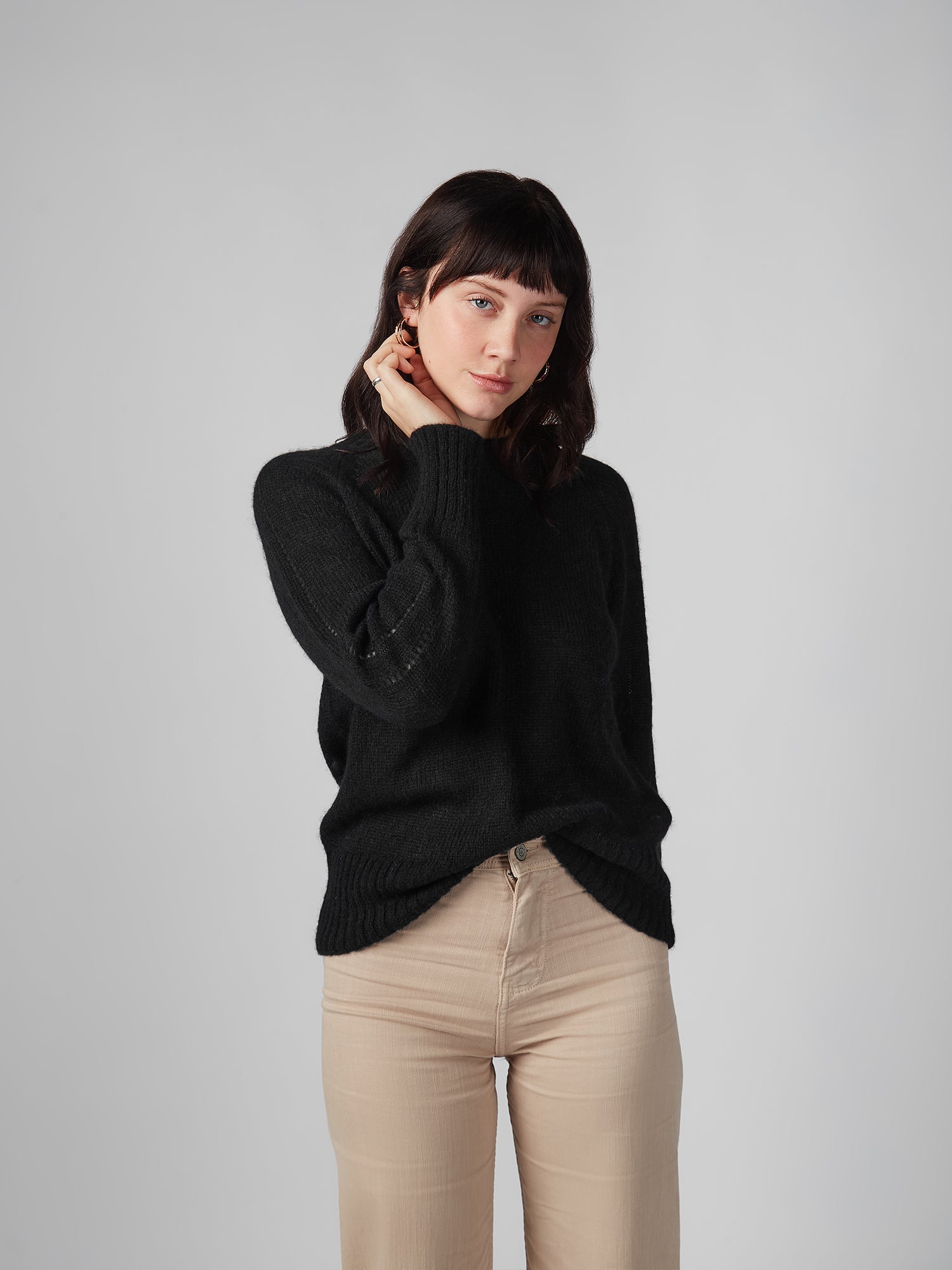 Chompa para Mujer DVK PREMIUM KNIT BABY ALPACA BLK DVK