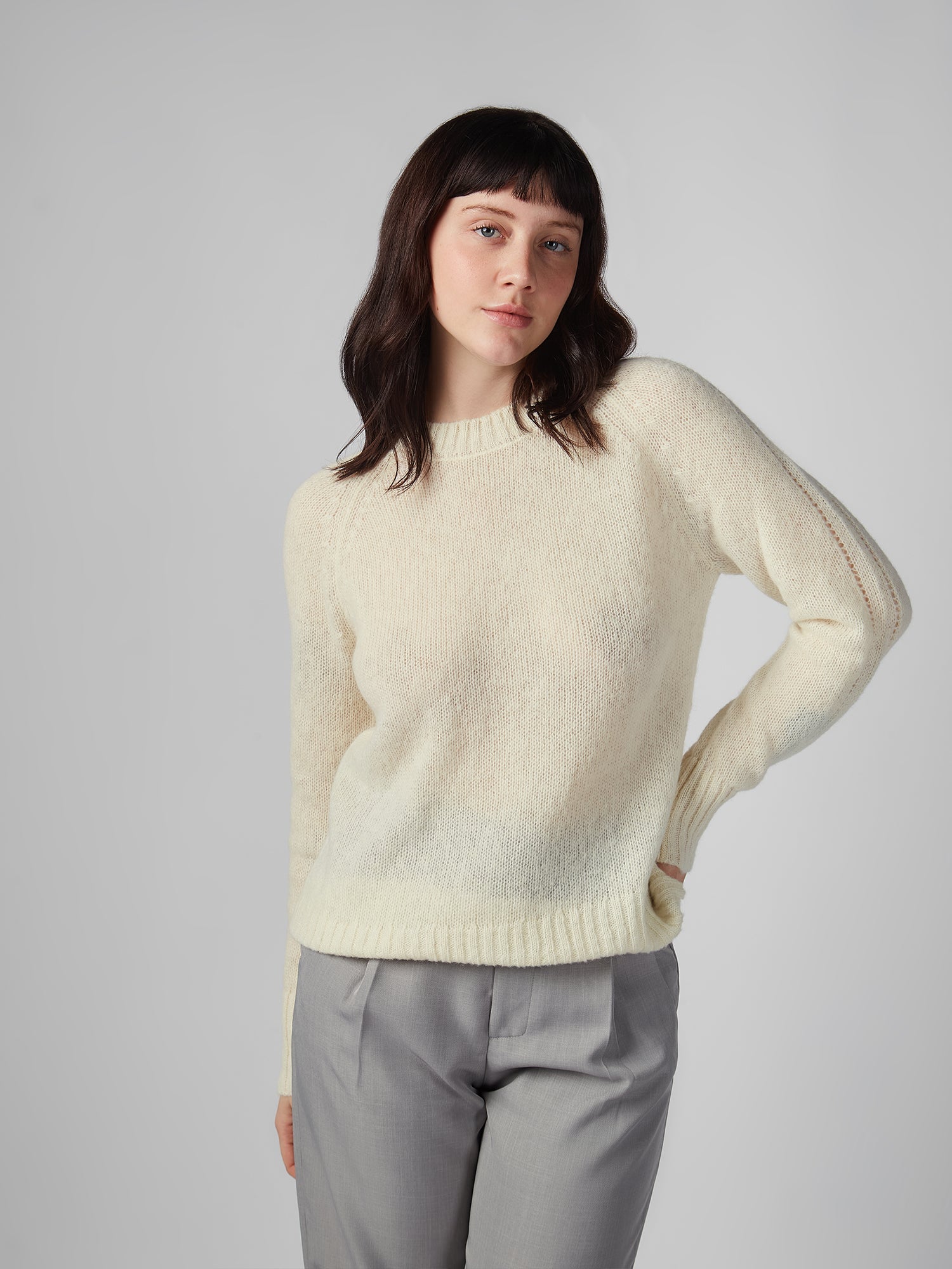 Chompa para Mujer DVK PREMIUM KNIT BABY ALPACA WHT DVK