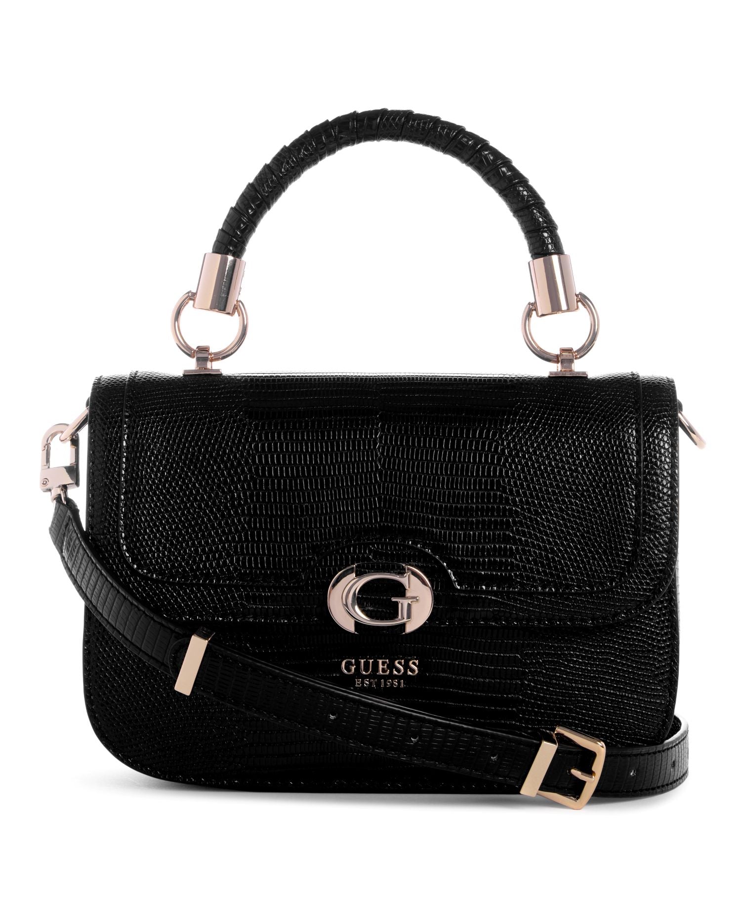 Bolso para Mujer GUESS ORLINA TOP HANDLE FLAP Negro GUESS
