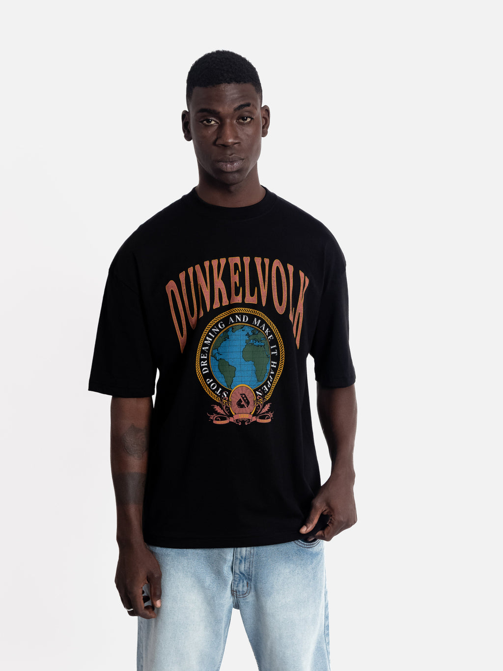 Polo para Hombre Dunkelvolk OVERSIZE GRAPHIC DSTW WORLDWIDE BLK DUNKELVOLK