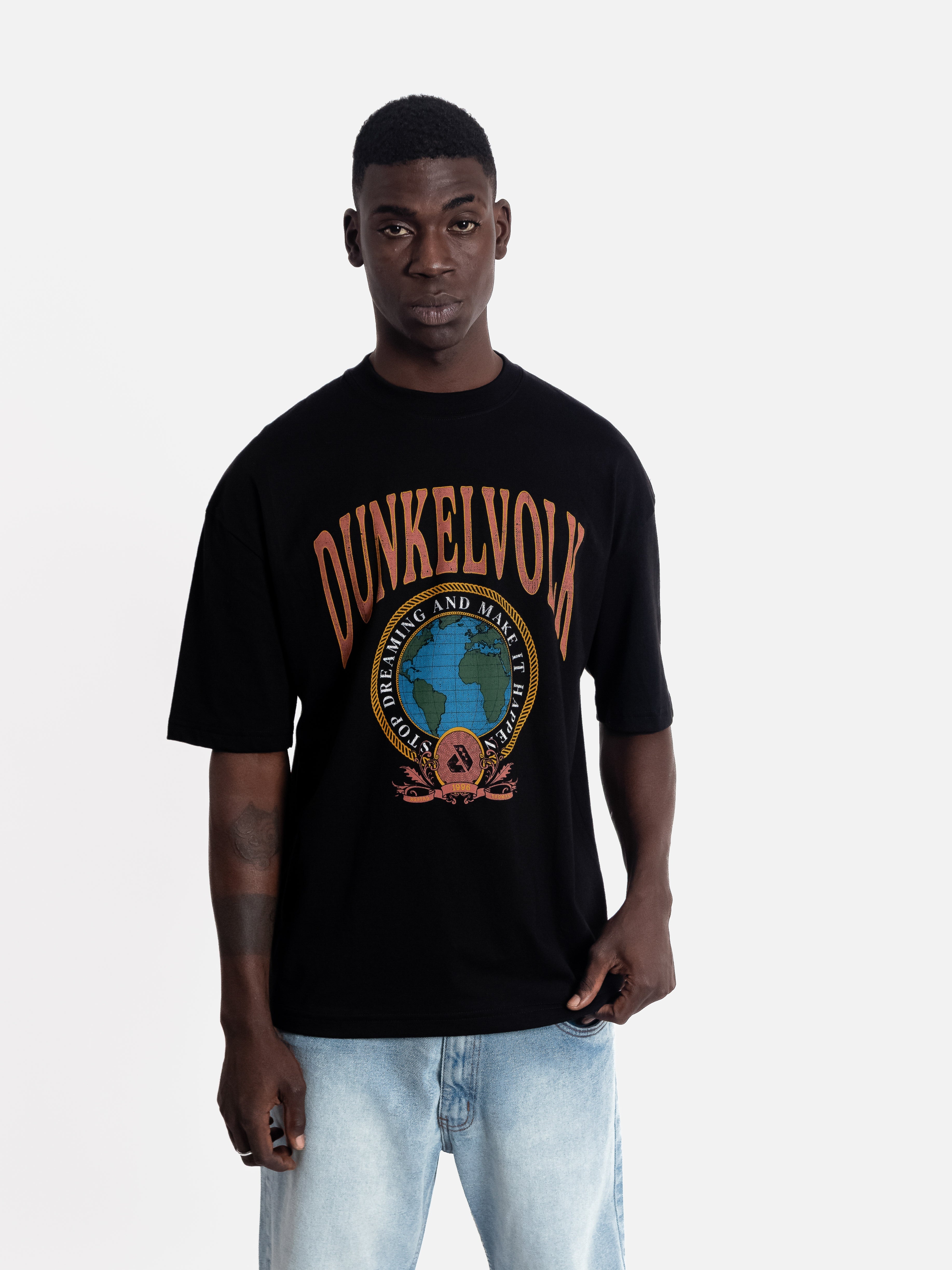 Polo para Hombre Dunkelvolk OVERSIZE GRAPHIC DSTW WORLDWIDE BLK DUNKELVOLK