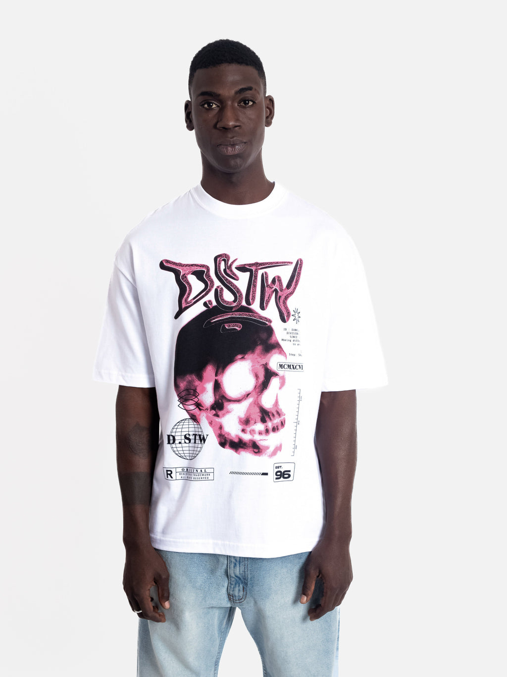 Polo para Hombre Dunkelvolk OVERSIZE GRAPHIC DSTW RED SKULL WHT DUNKELVOLK