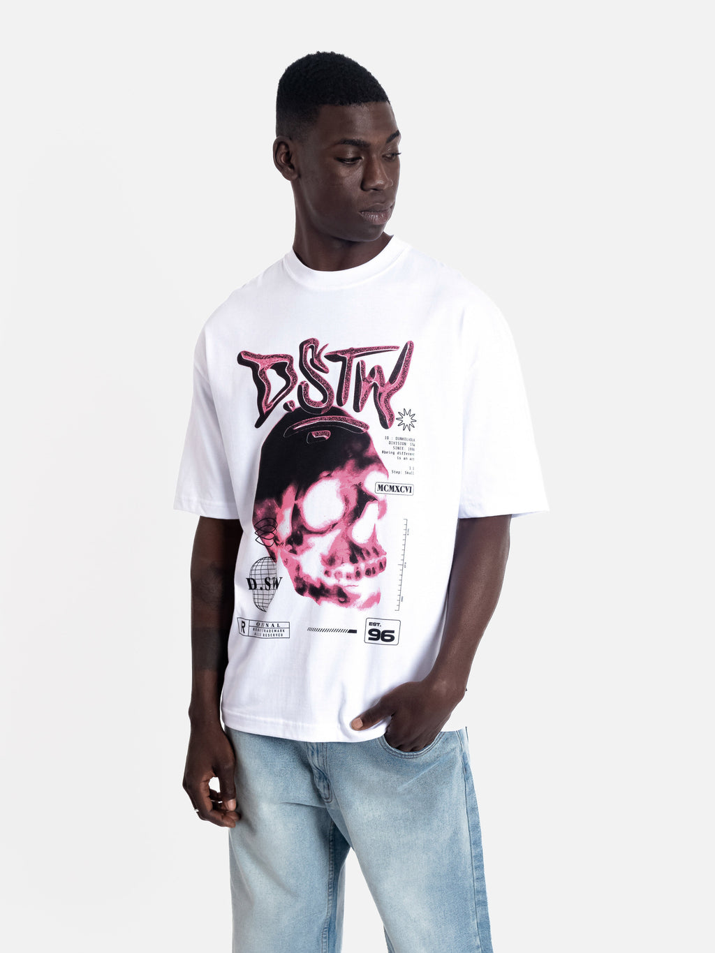 Polo para Hombre Dunkelvolk OVERSIZE GRAPHIC DSTW RED SKULL WHT DUNKELVOLK