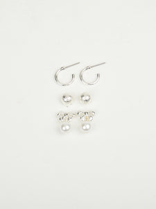 Aretes para Mujer DVK ARETES SET X3 PEARLS MUSAS PLATA PLT