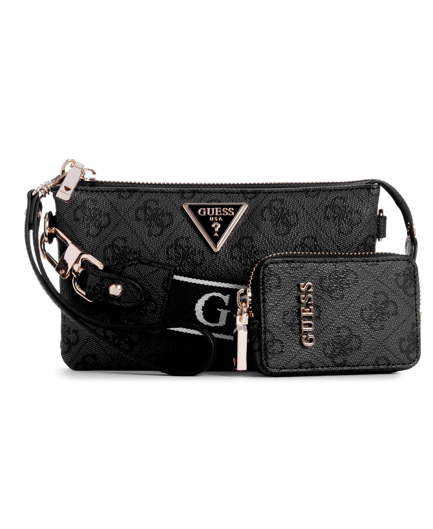 Bolso para Mujer GUESS LATONA MINI TRI COMP TOP ZIP Negro Coal GUESS