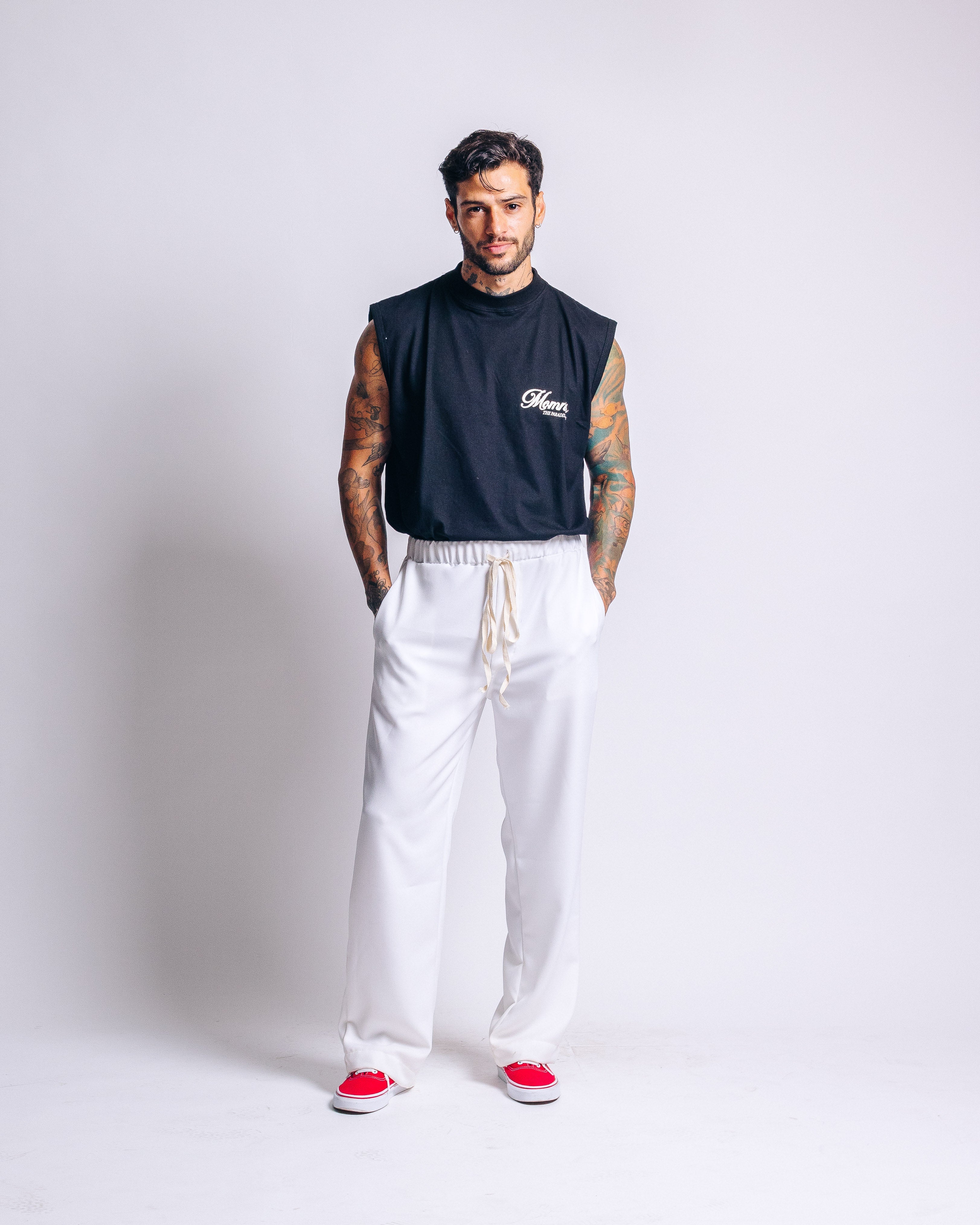 Tank para Hombre MOMNTS White Paradise BLK MOMNTS