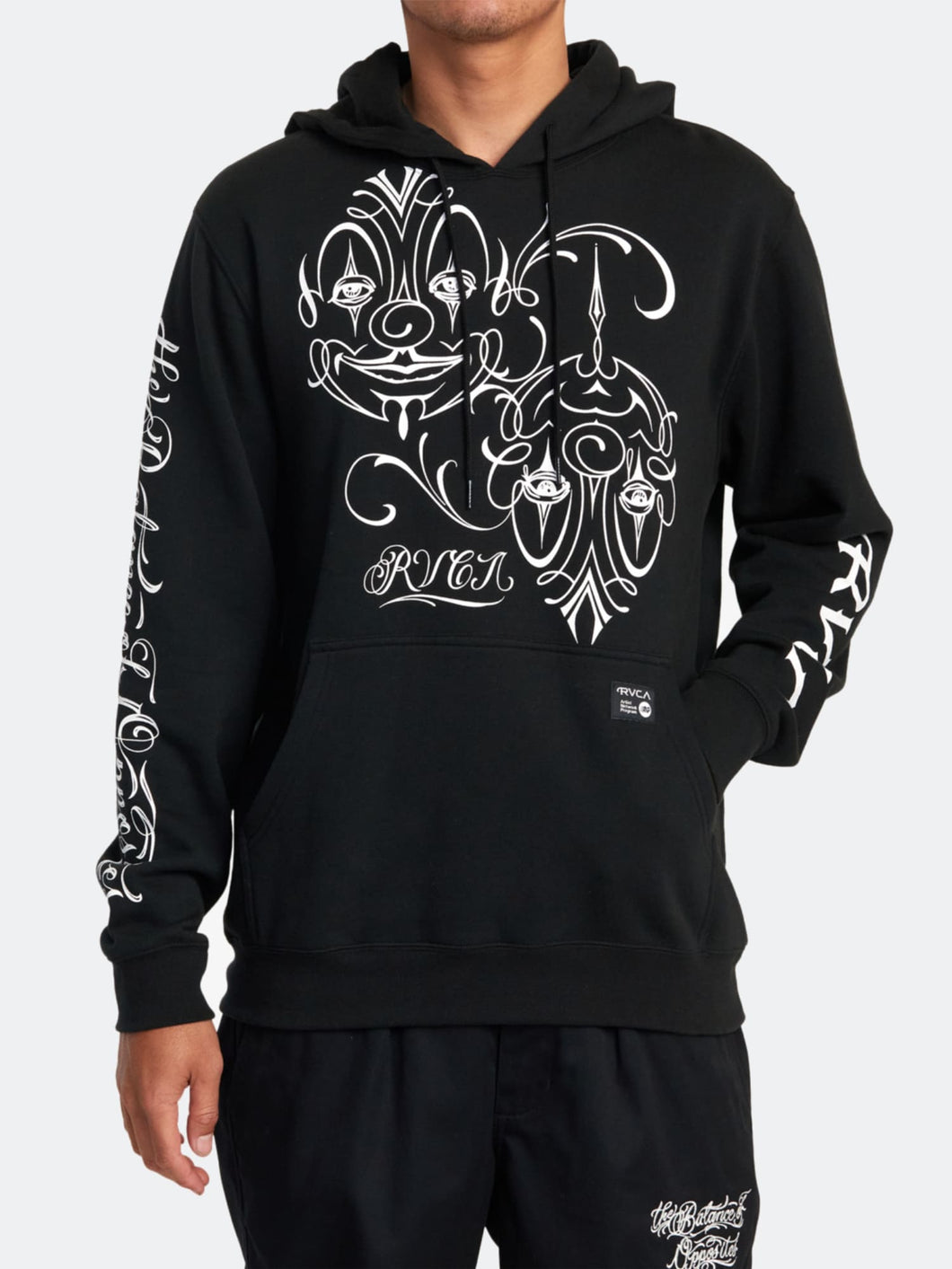 Polera para Hombre RVCA SIN ZIP MISTER CARTOON CLOWNS HOODIE BLK