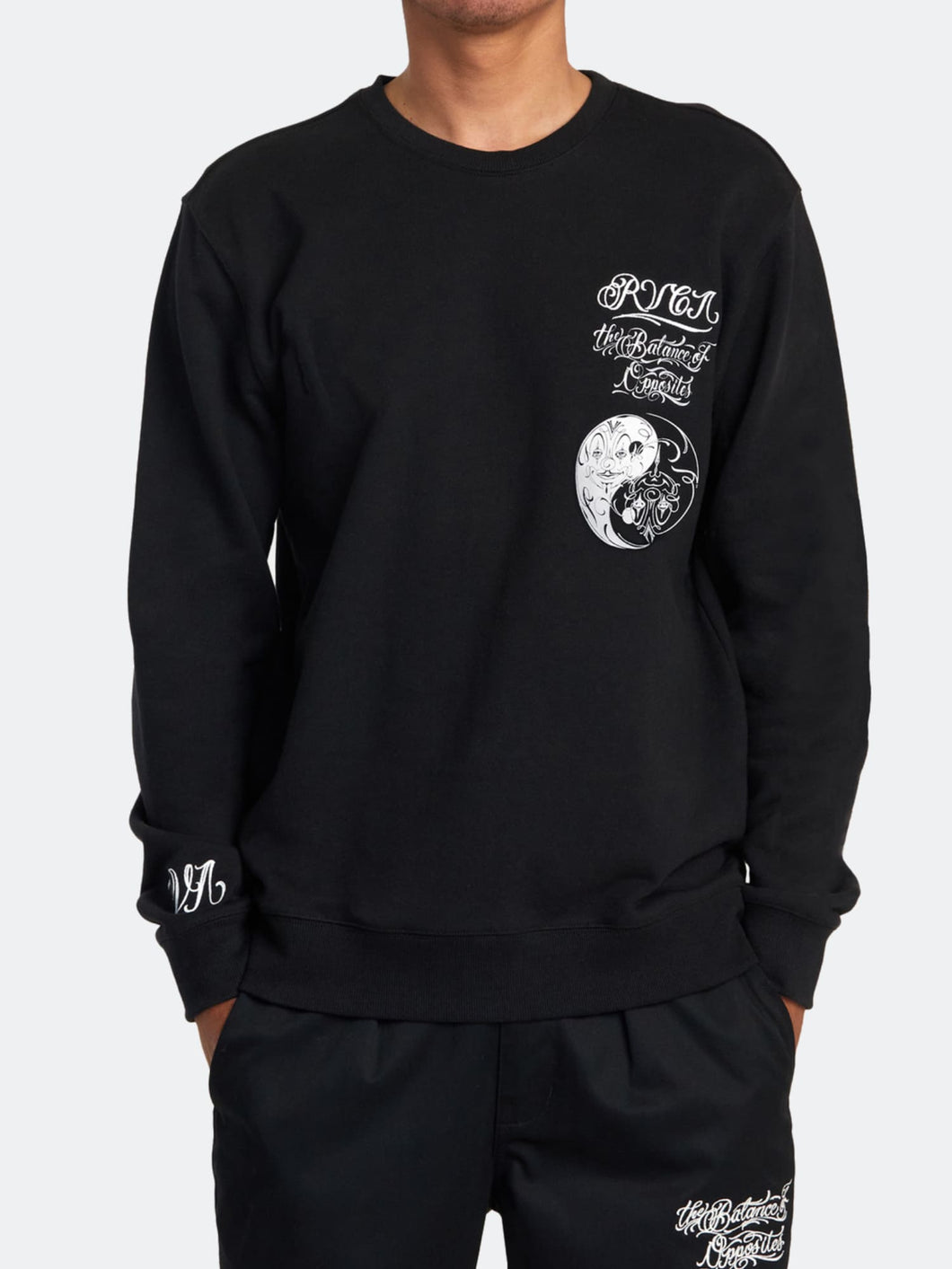 Polera para Hombre RVCA SIN ZIP MISTER CARTOON CREW BLK