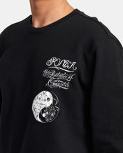 Cargar imagen en el visor de la galería, Polera para Hombre RVCA SIN ZIP MISTER CARTOON CREW BLK
